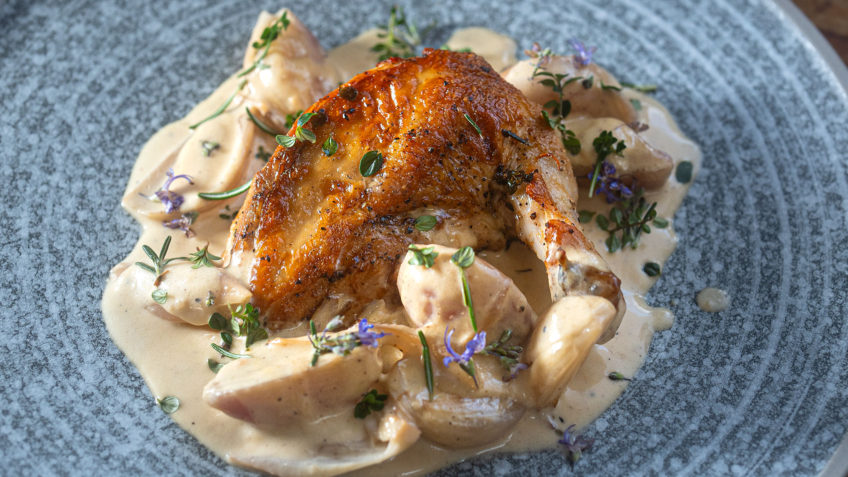 French Chicken in shallot cream sauce